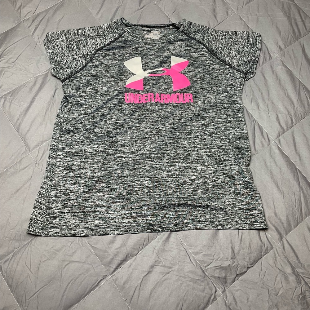 Under Armour Gray and Pink Short Sleeve Tee